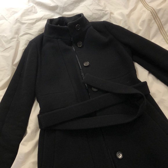 Jcrew black wool jacket with tie - Picture 1 of 2